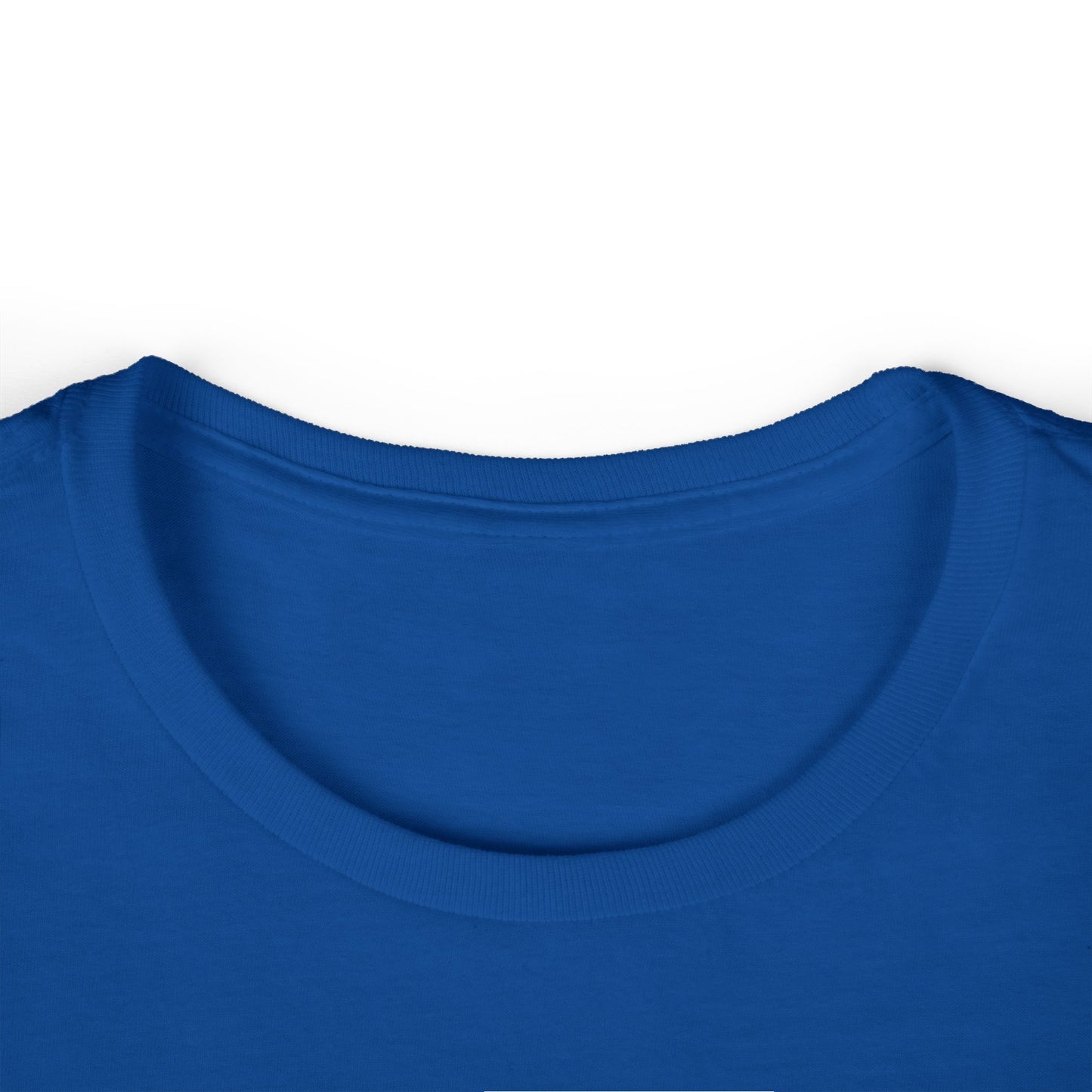 detail view of blue t-shirt